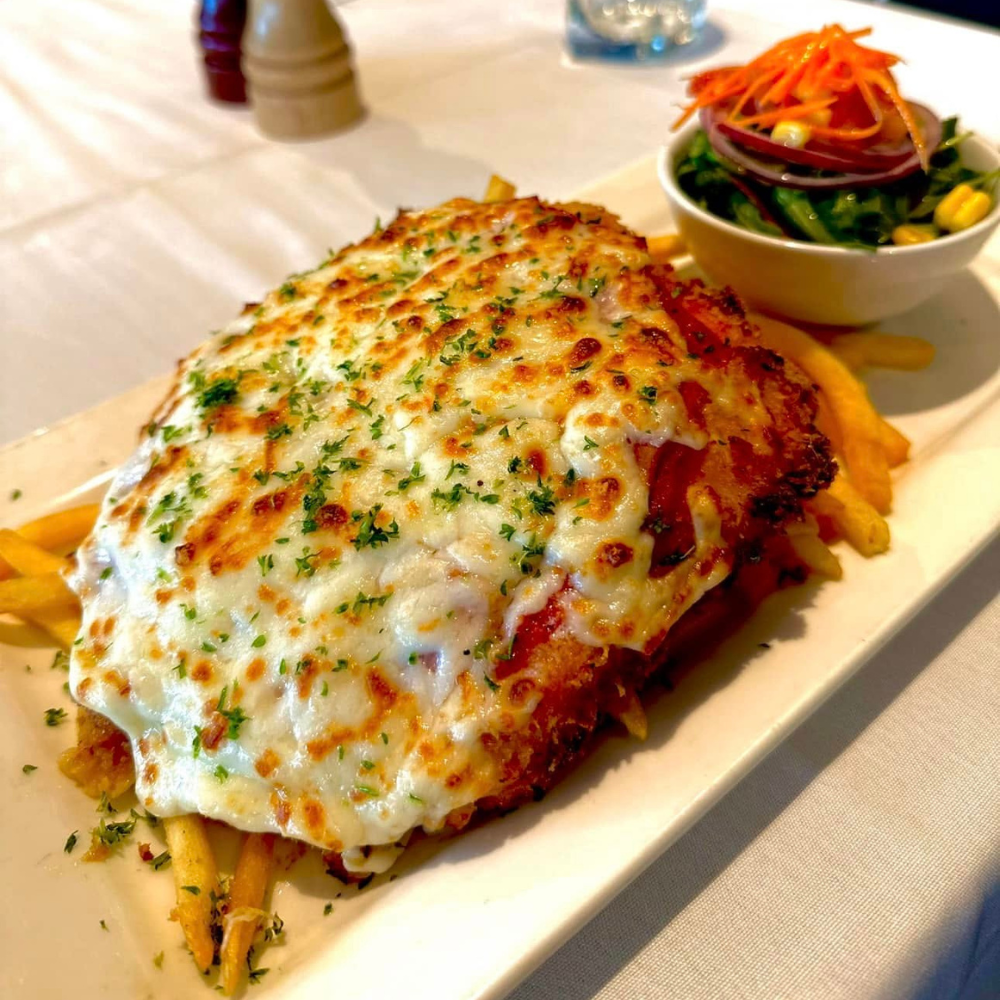 Chicken Parma at pier 35 bar and grill